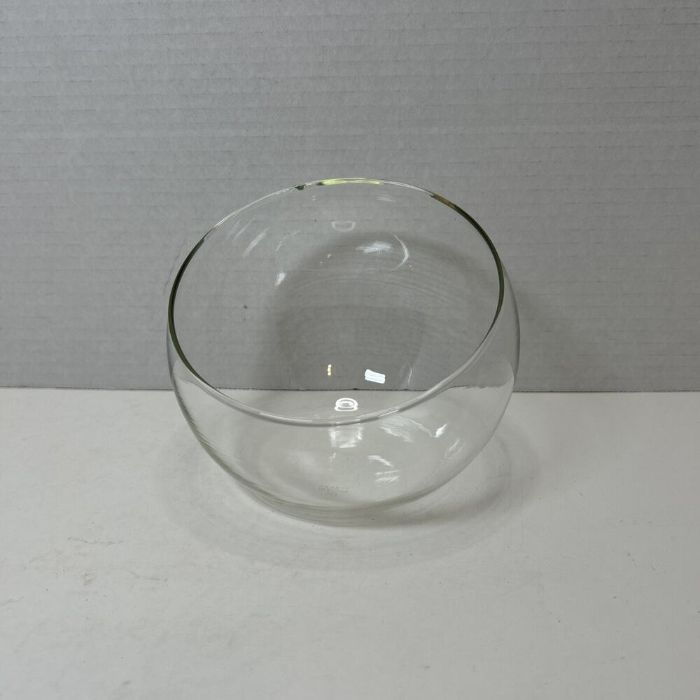 Vtg Pyrex Slant Clear Glass 6” Terrarium Bowl, Candy Dish, Corning NY 1950’s-70s